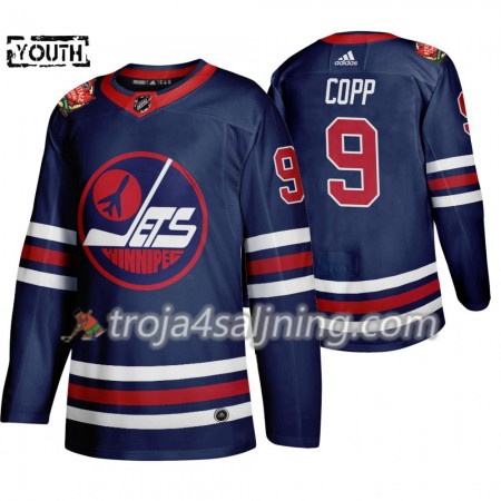 Winnipeg Jets tröja Andrew Copp 9 Adidas 2019 Heritage Classic Navy Authentic - NHL Tröjor Barn